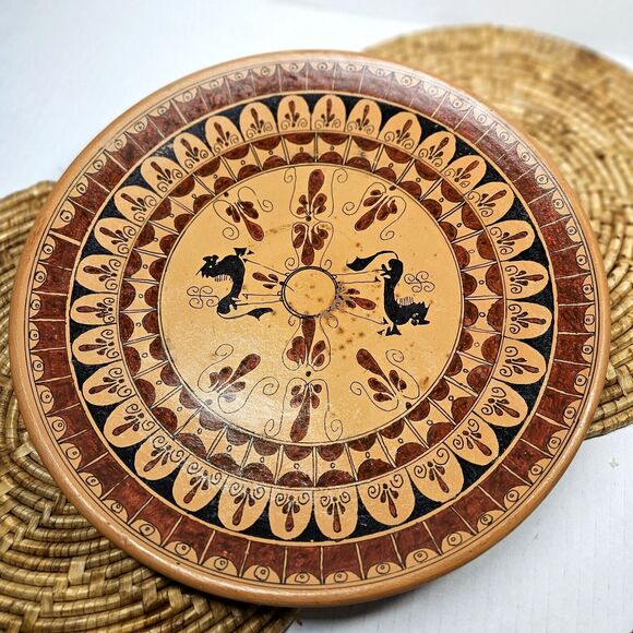 Vintage Decorative Ancient Grecian Greek Design Wall Pottery Accent Plate Art - Picture 10 of 10